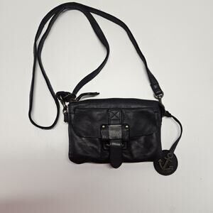 Harbour 2nd Crossbody Bag Purse Adjustable Strap Zip Black Leather Boho
